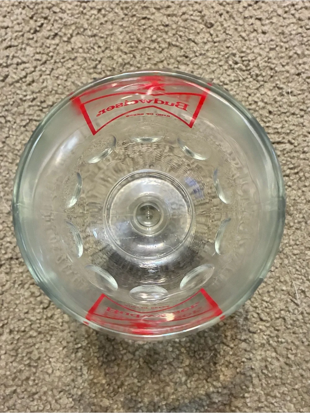 Vintage Budweiser Bowtie Thumbprint Beer Glass Goblet Chalice 6